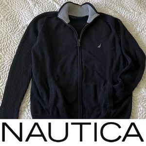 *SALE* Nautica Black & Gray Zip Up Sweater